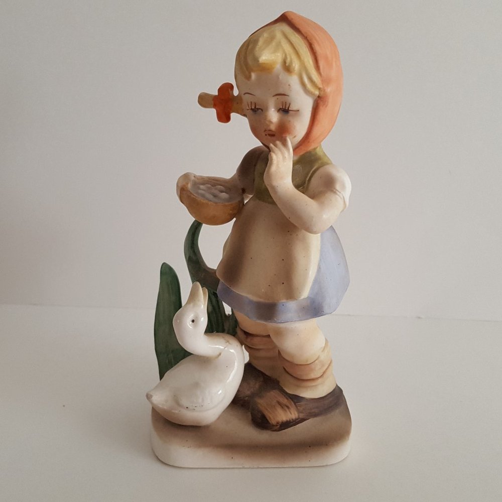 Collectible Figurines Boy with Squirrel, Girl with Duck Japan "As Is" PLS READ - Picture 9 of 16